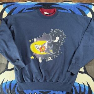 VTG 90s Morning Sun Halloween Ghost Graphic Sweatshirt size  XL